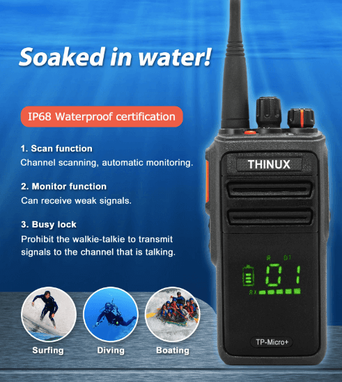 THINUX TP - Micro+ Professional Waterproof Walkie Talkie